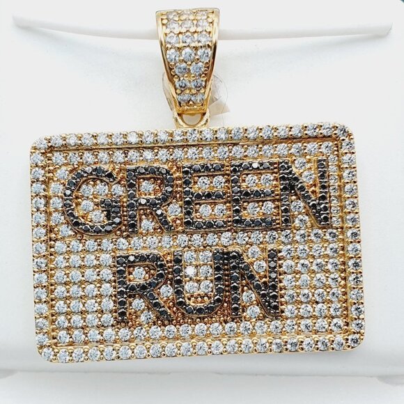 "14K Gold Plated Cubic Zircon Pendant, INUS1BR218 - Picture 1 of 9